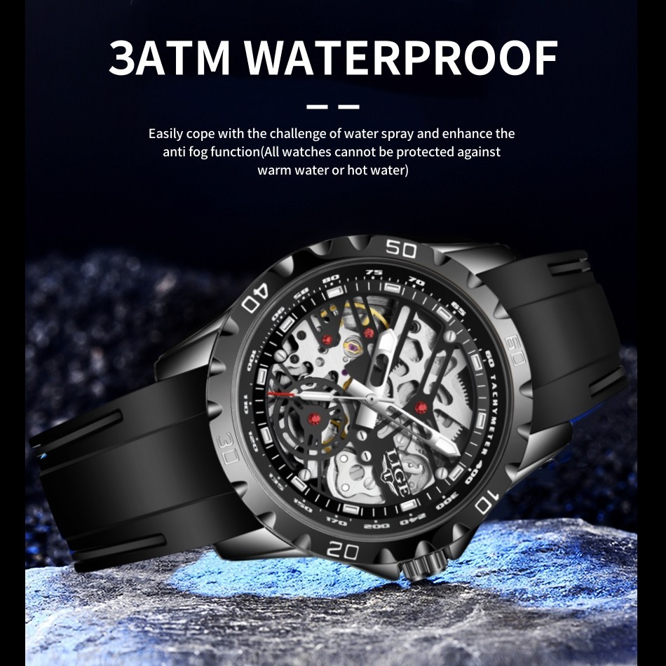 Men Business Watch Automatic Mechanical Luminous Waterproof Diver Wristwatch HOT