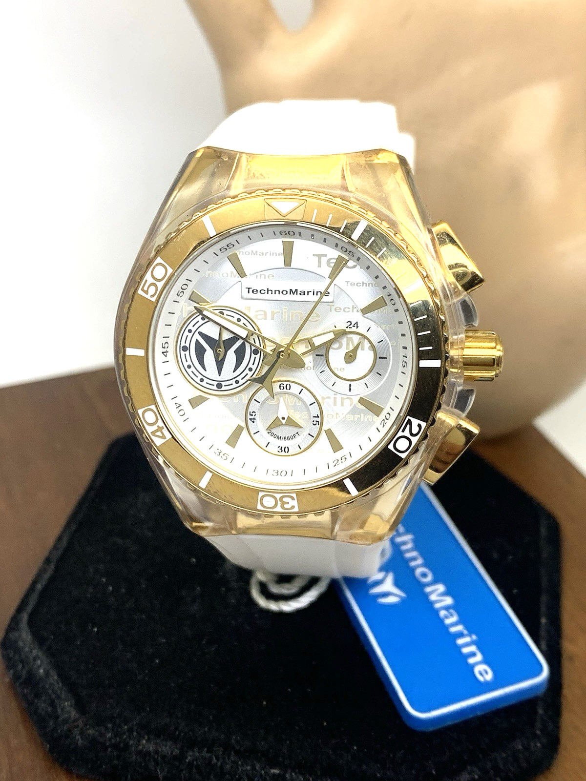 Technomarine Women’s Watch TM-118133 Quartz Silver Gold White Rubber Strap 40mm