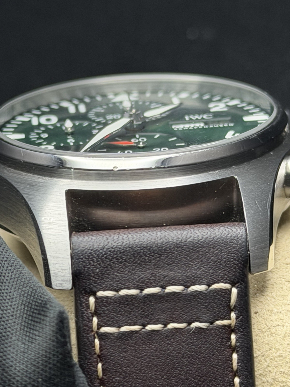 IWC Pilot Chrono Green Dial 41mm Ref. IW388103 Full Set + Extra OEM Strap