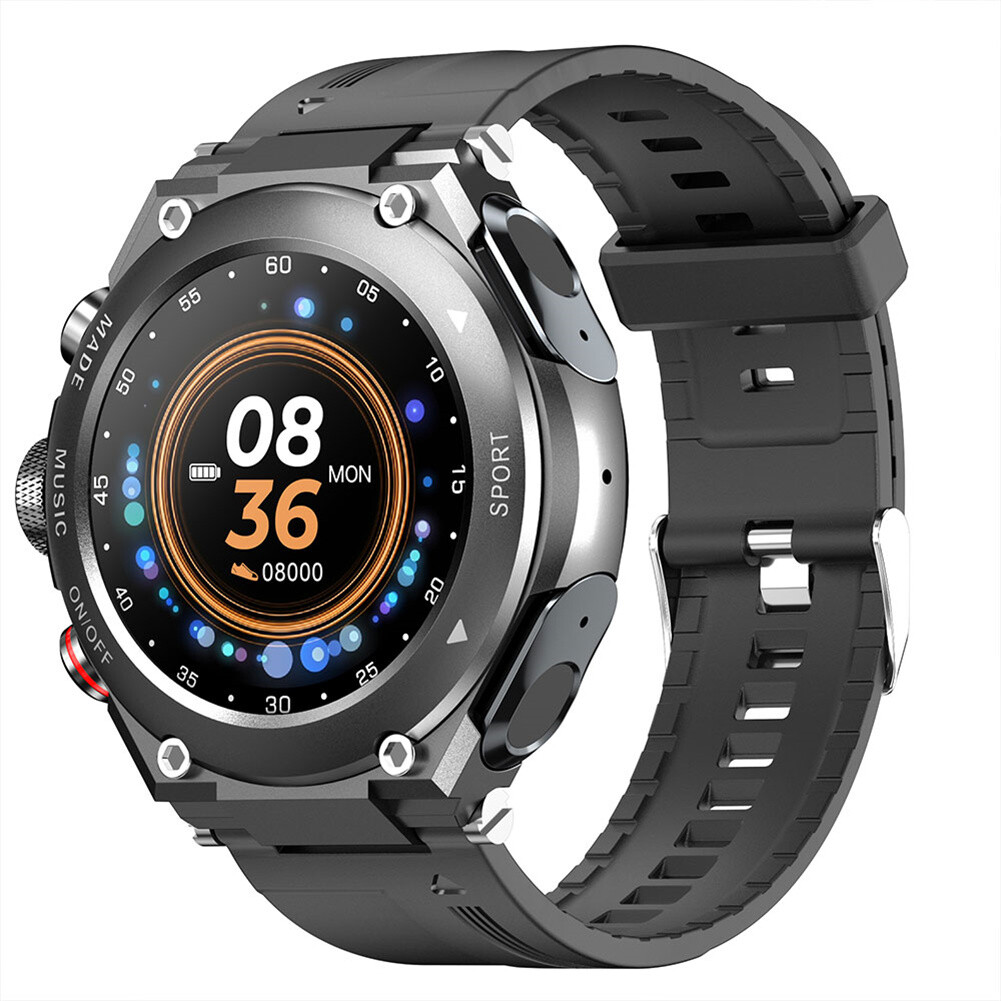 2 IN 1 Smart Watch with Bluetooth Earphone Call Music Waterproof Smartwatch