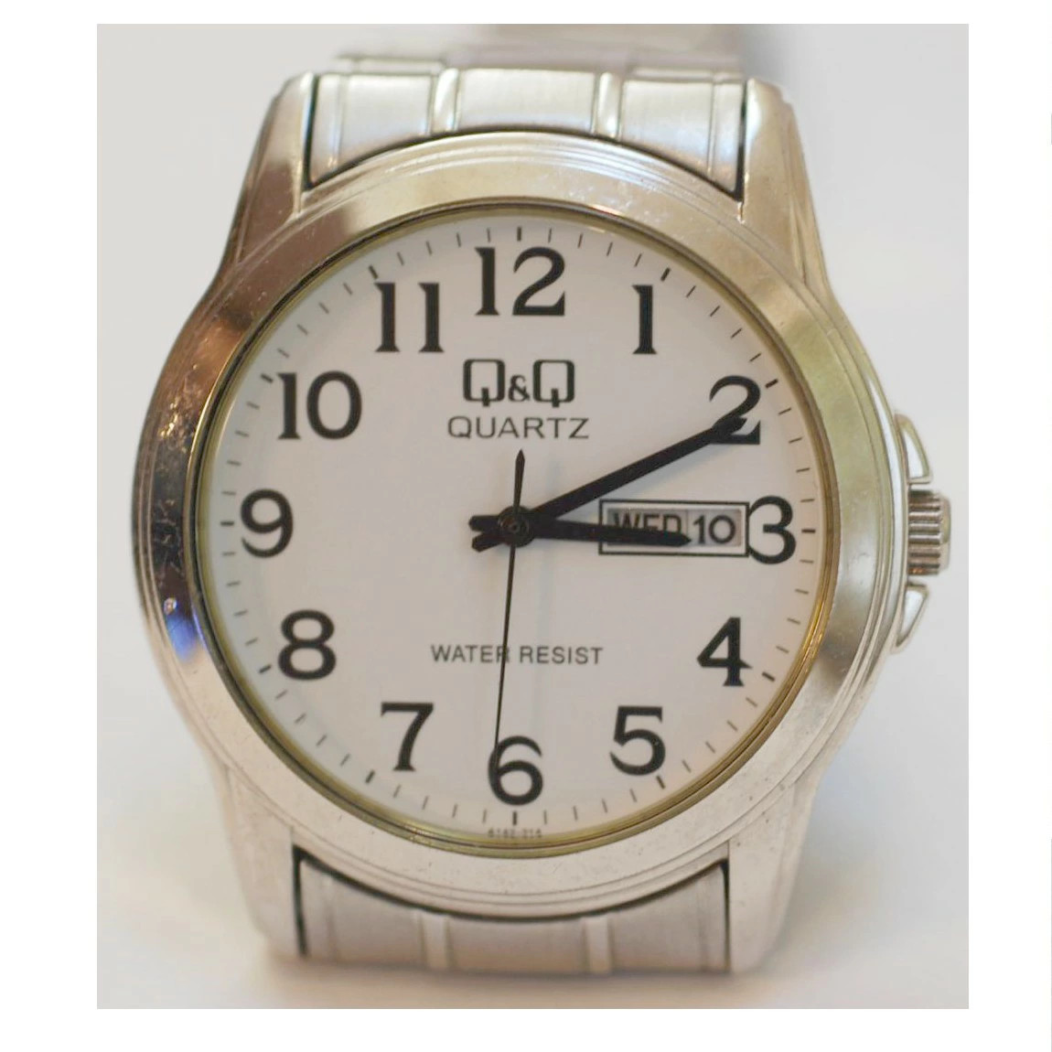[A1R] Q&Q Men’s Large Easy to Read Silver Watch 2305 [z5w]