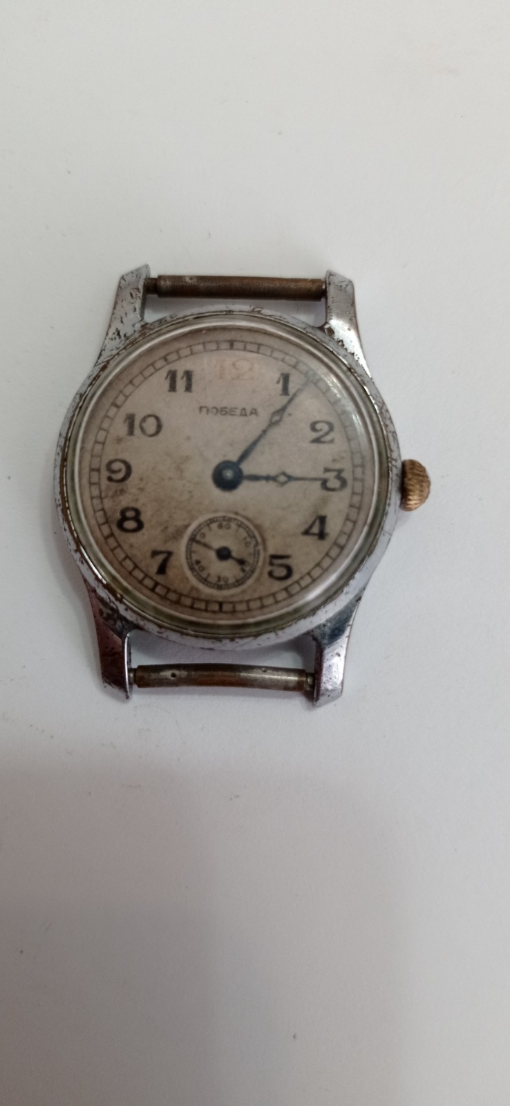 Vintage Watch Pobeda USSR Red 12 Rare 15 Jewels Mechanical 1954 year For parts