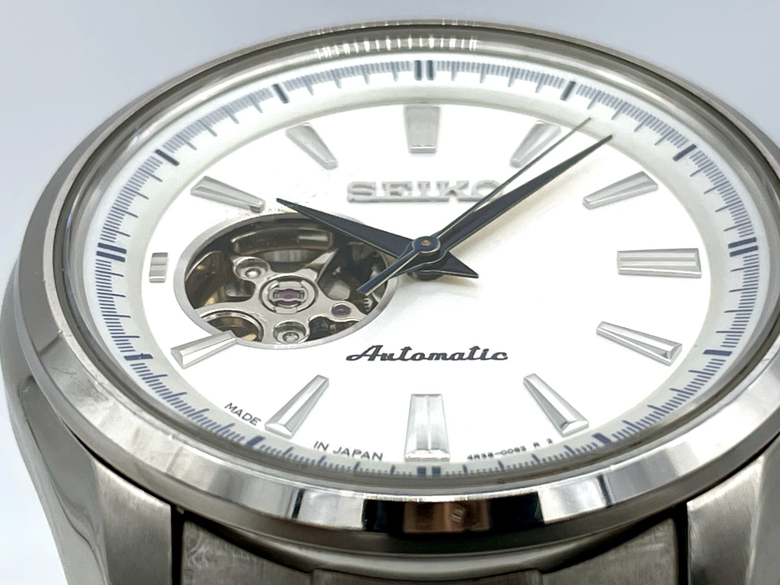 Near MINT SEIKO PRESAGE Automatic Watch Sapphire Silver Dial 4R38-00S0 Boxed