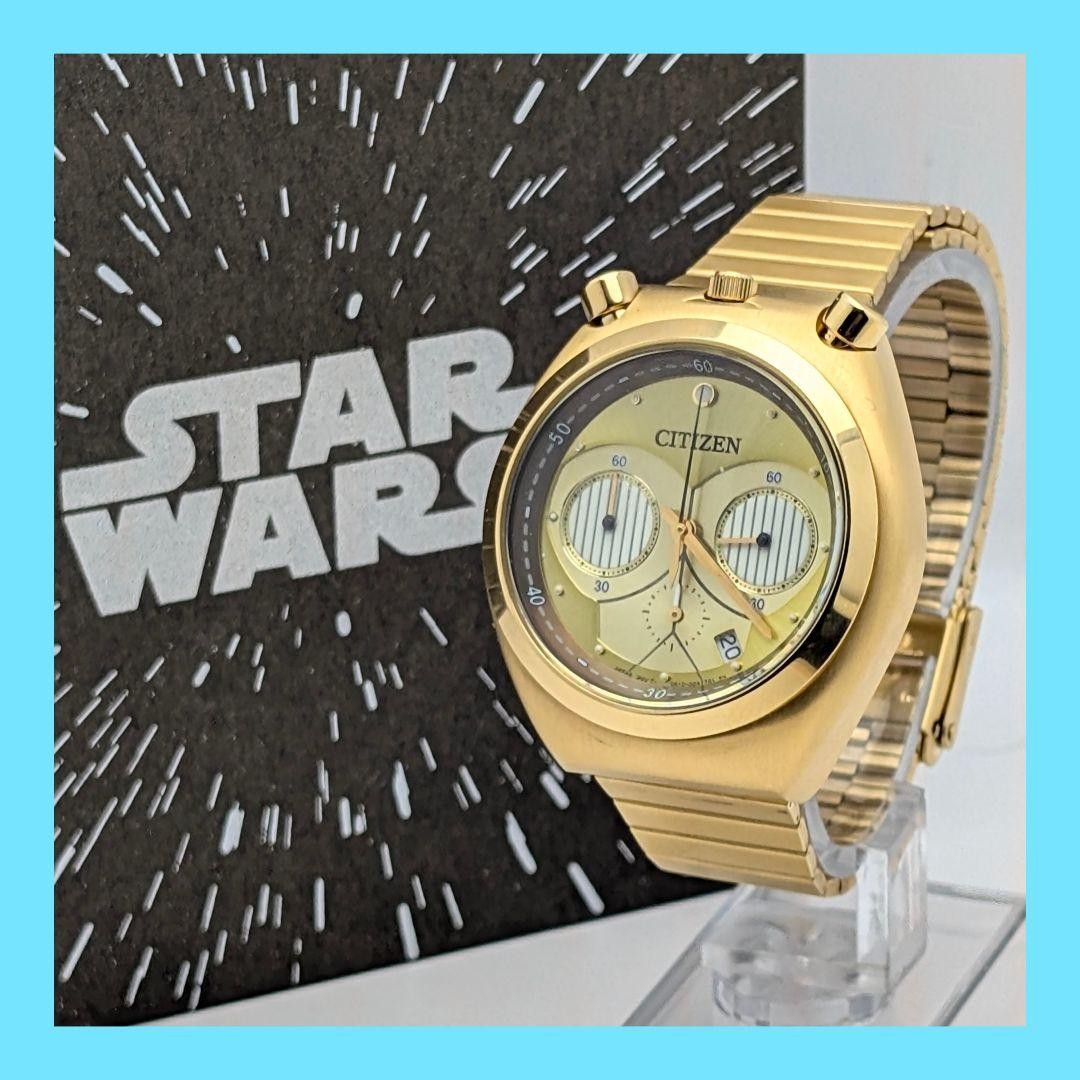Citizen Star Wars C-3PO Gold Chronograph Watch Japan Quartz 071213