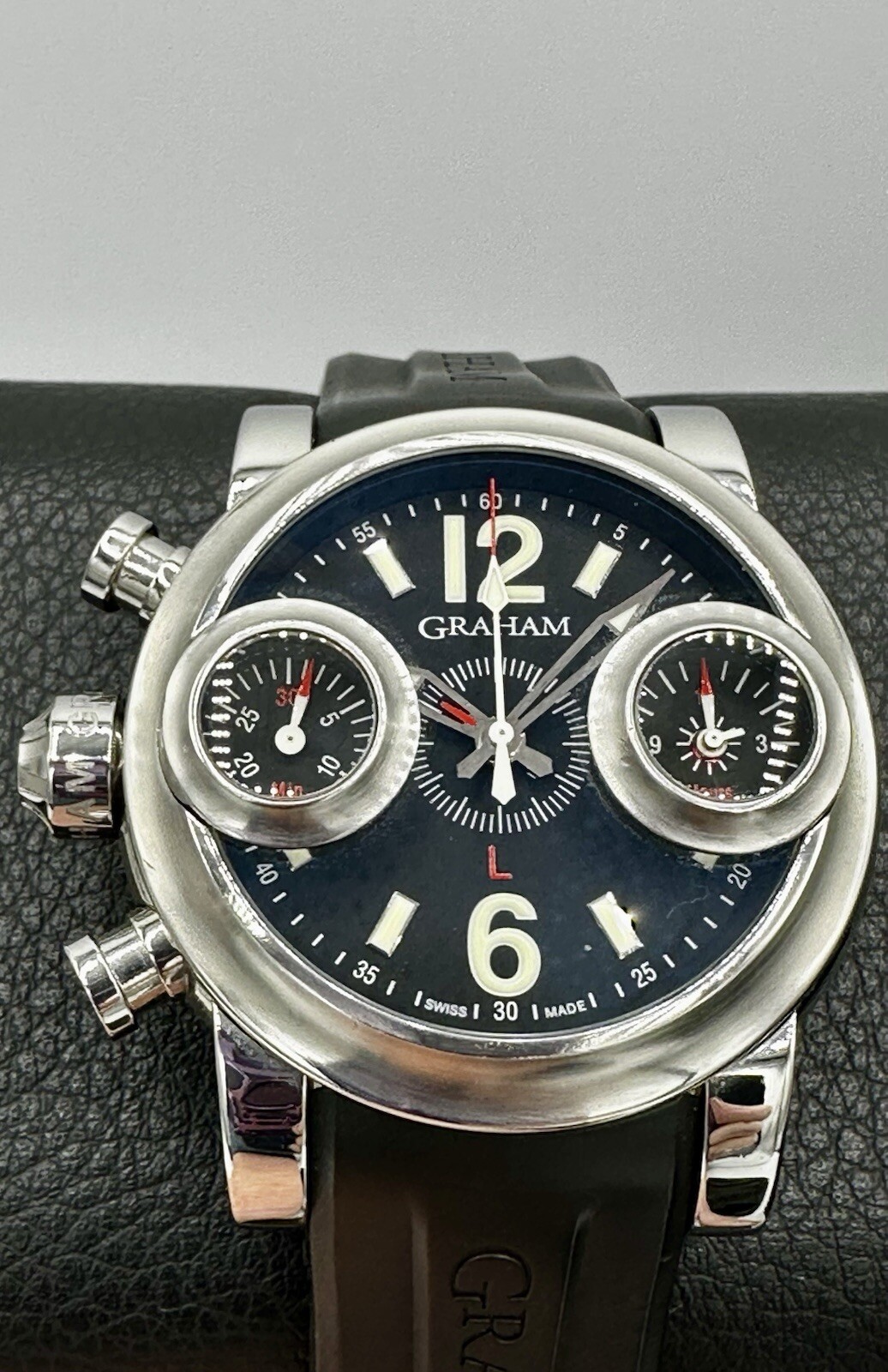 GRAHAM SWORDFISH SILVER KNIGHT LEFT VERSION SWISS AUTOMATIC CHRONOGRAPH 46MM