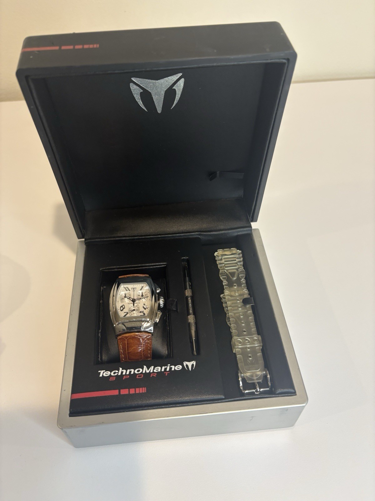 TECHNOMARINE watch SWISS TechnoSquare TSC99-1025P Chrono Alligator band Unisex