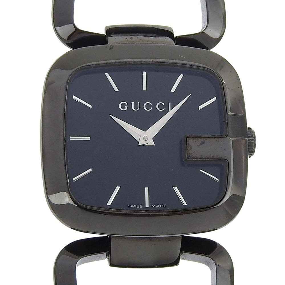 GUCCI G collection Watches 125.4 blackDial Stainless Steel Quartz Analog d…