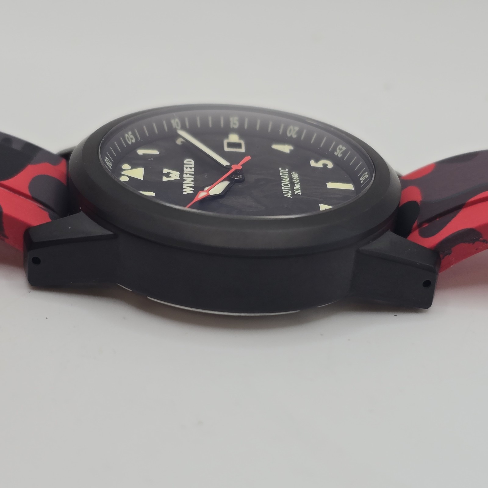 Winfield Men’s Automatic Watch Carbon Lead Covert 41mm Black Dial