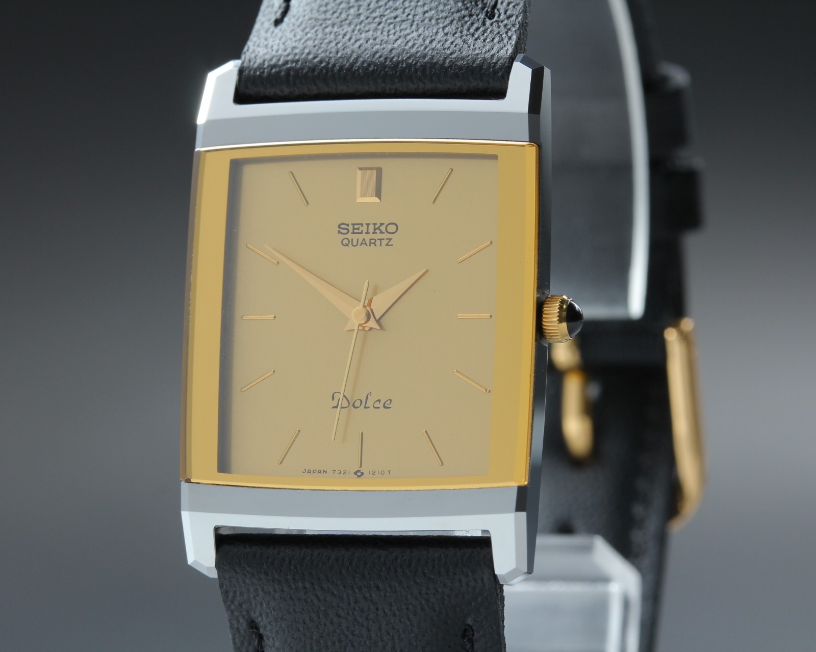 [Near MINT] SEIKO Dolce Tungsten 7321-5730 Gold Dial 23mm Mens Watch From Japan