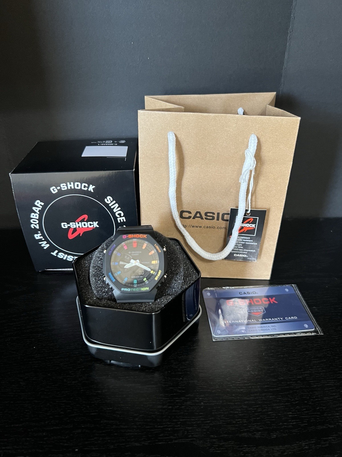 Black multi color Custom G-shock watch Brand new w/box Same day shipping