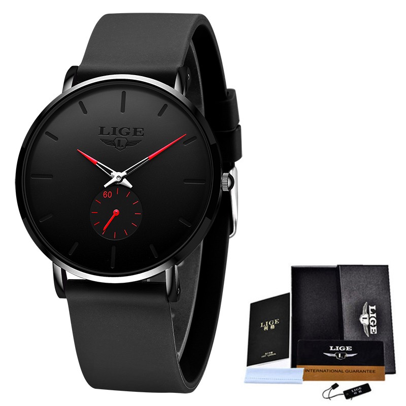 Men’s Quartz Watch Ultra-thin Silicone Strap Waterproof Stylish Male Wristwatch