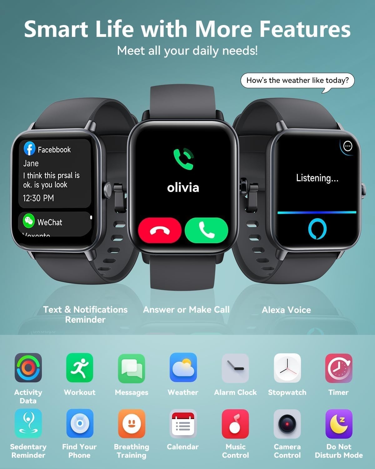 Reloj Inteligente Bluetooth De Mujer y Hombre Impermeable Para Samsung / Android