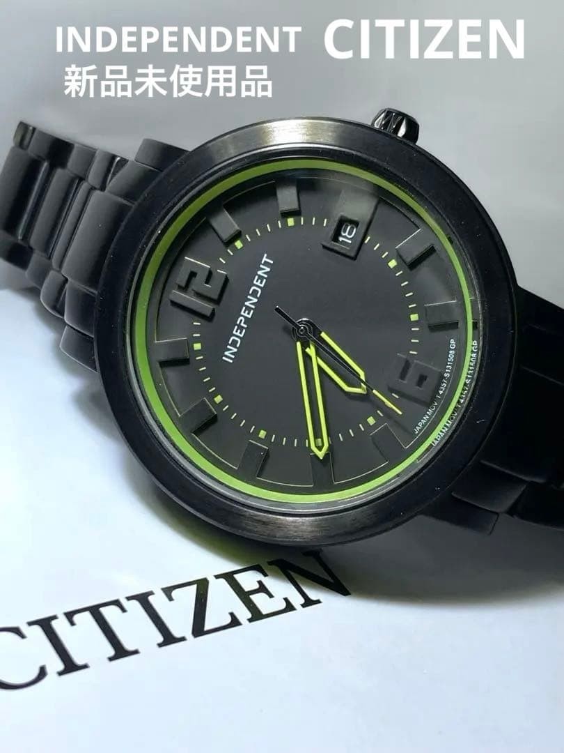New INDEPENDENT Wristwatch Black Green Quartz