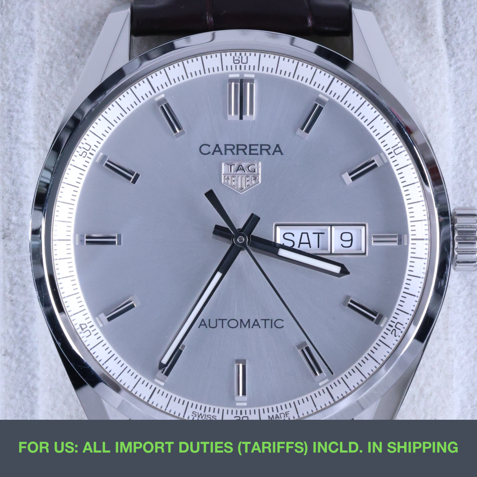 TAG Heuer Carrera Calibre 5 Day Date 41 WBN2011.FC6484 41mm Silver Dial Full Set
