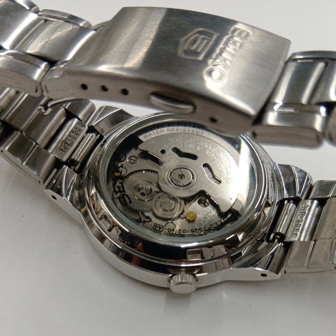 Beautiful Condition Seiko 5 Automatic Blue 7S26 02N0 Transparent Back