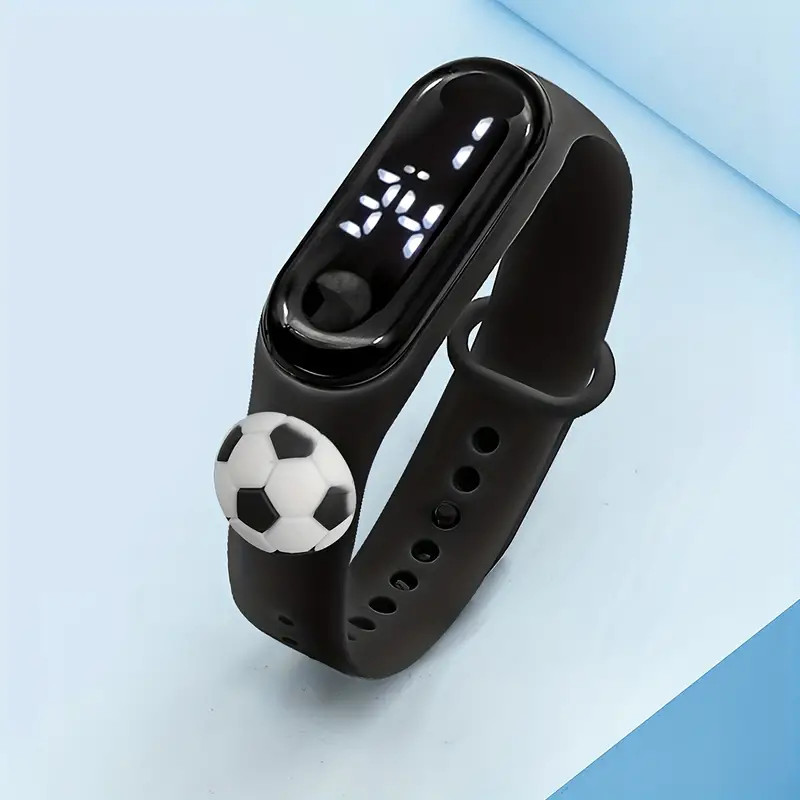 Cartoon Children LED Electronic Watch Students Waterproof Sports Trend Black New