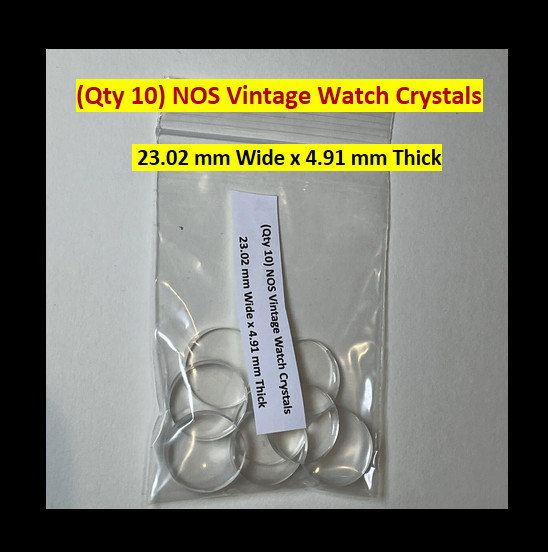 (Qty 10) Vintage 23mm Round Acrylic Mineral Sapphire? Divers Watch Crystals Lot