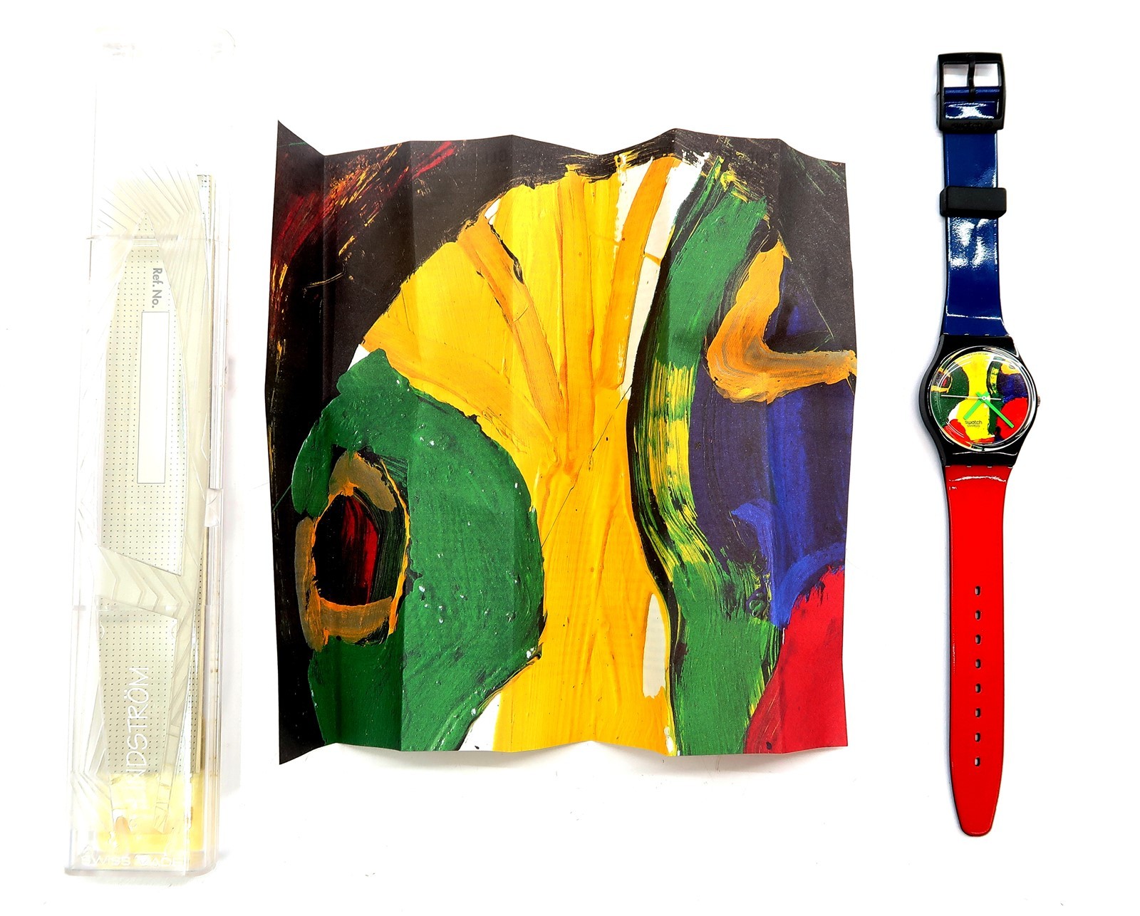 NEW Swatch Watch TEMPS ZERO GB166 Bengt Lindstrom 1995 w/ Case, Print & Papers