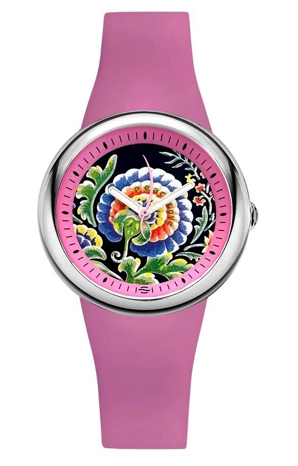 Philip Stein Women’s Small Colors / Fruitz Natural Frequency Silicone Watch Pink