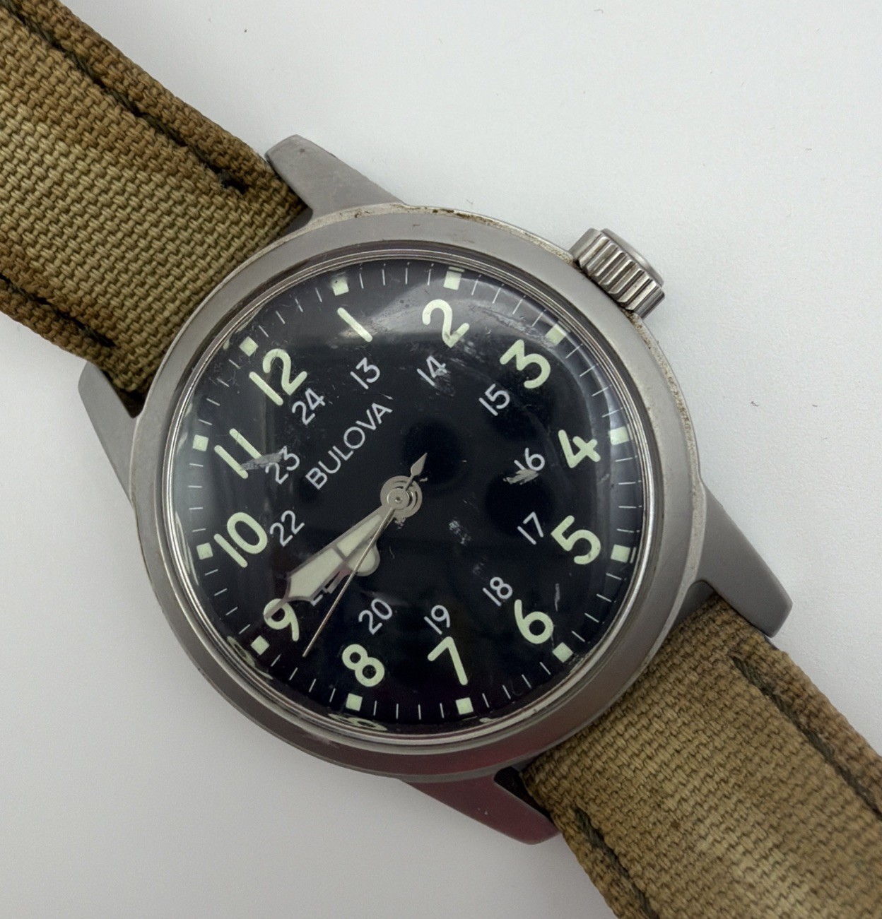 Bulova Hack Watch 96A19 Swiss Limited Edition WWII Replica 38mm Quartz UNTESTED