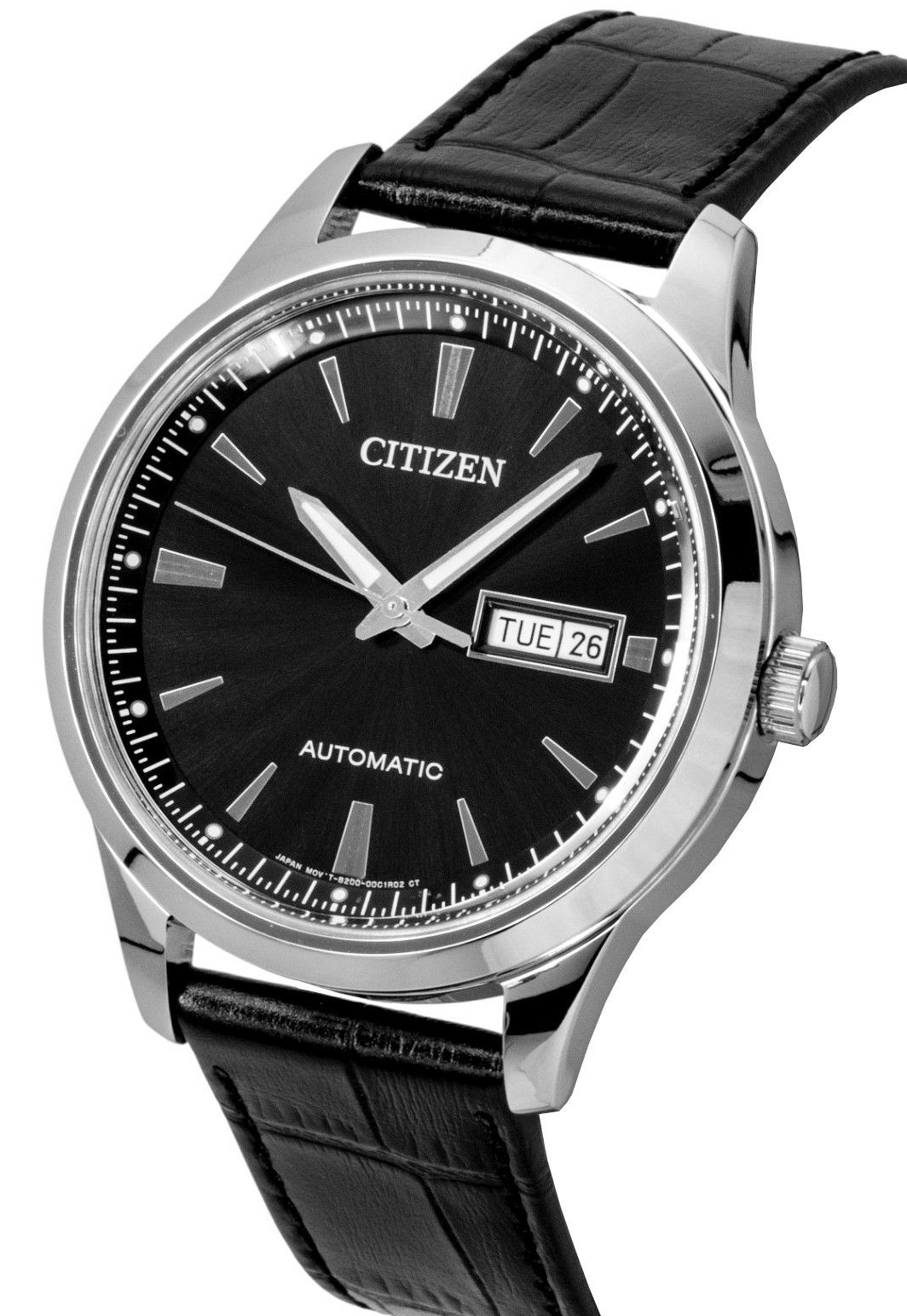 Citizen Analog Leather Strap Black Dial Automatic 50M NY4058-01E Men’s Watch