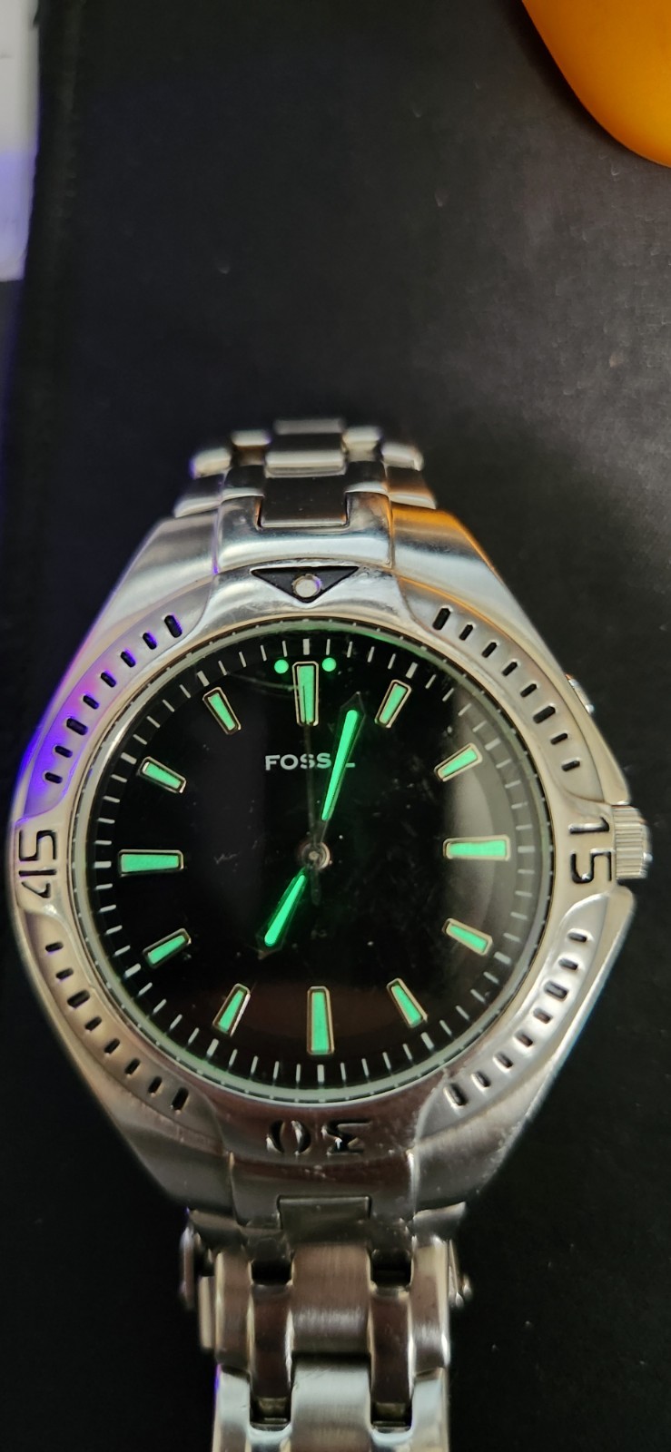 Men’s Fossil Blue AM3540 100% Stanley Steel Y2K Era 40mm