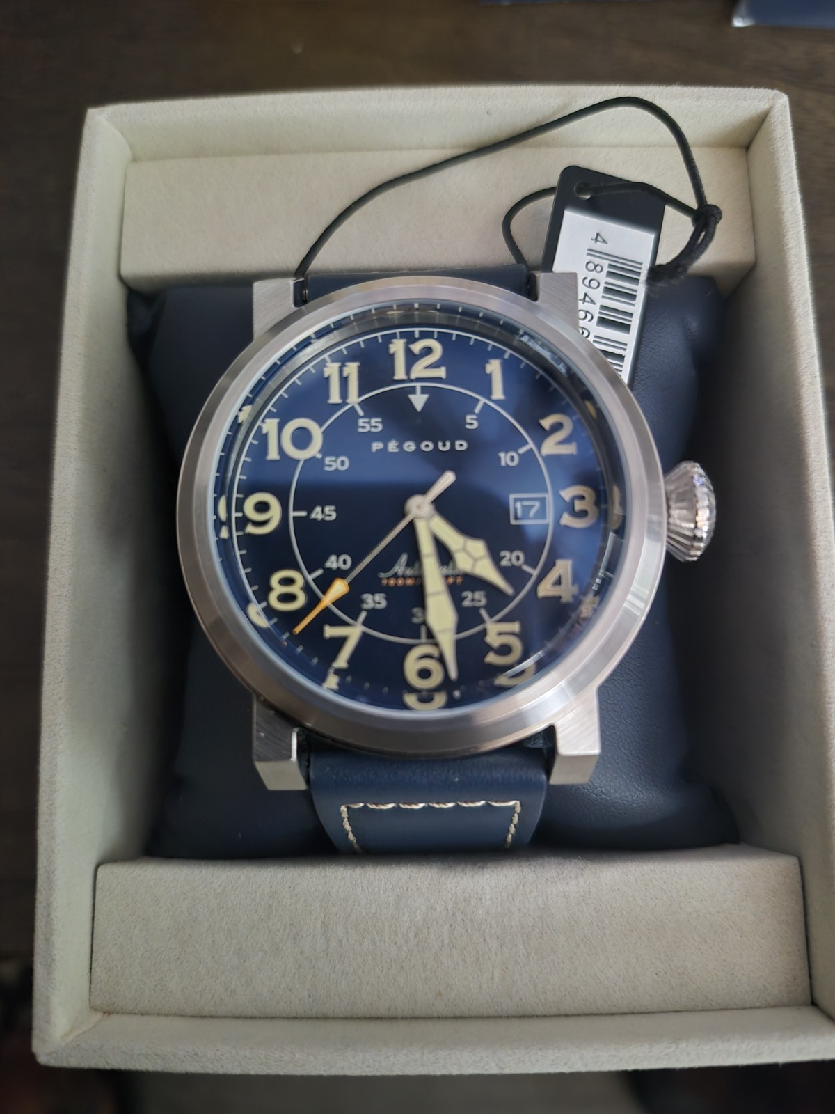 Pégoud LE PILOTE Automatic 100m Blue Dial Silver Steel 44mm Watch Box Papers