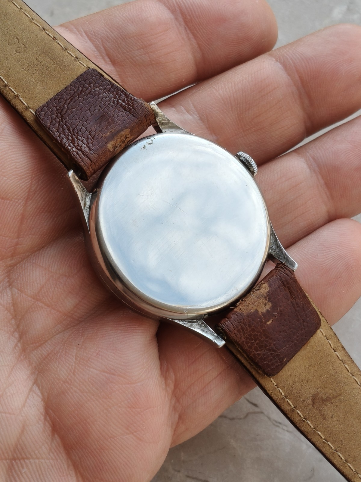30s ULYSSE NARDIN CALATRAVA OVERSIZE STEEL CASE 37.5mm RARE VINTAGE WATCH WATCHES