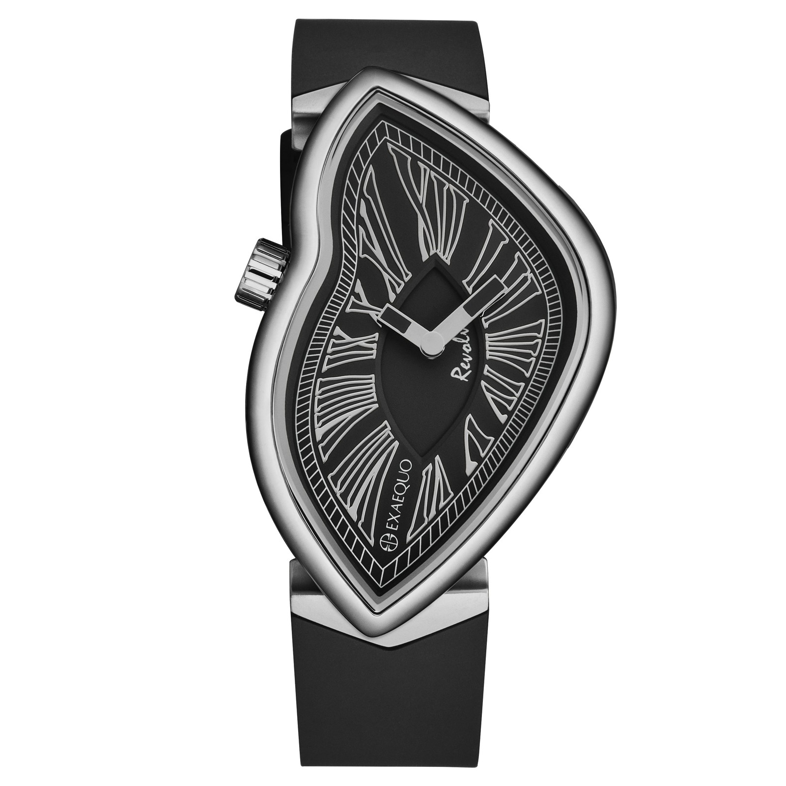 Exaequo Men’s ‘Revolve ‘ Black Dial Silicone Strap Quartz Watch EX0031.0001