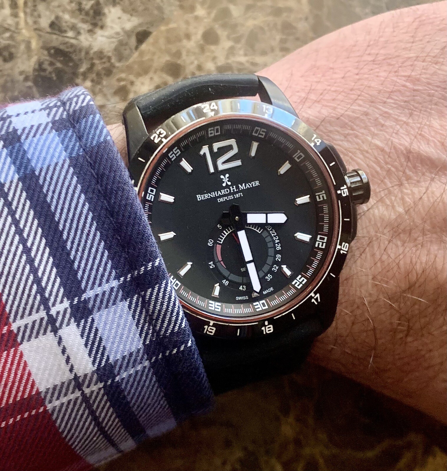 ✅ Bernard H. Mayer Dritf Glider 44 mm Swiss Quartz Men’s Watch – SUPERB ✅