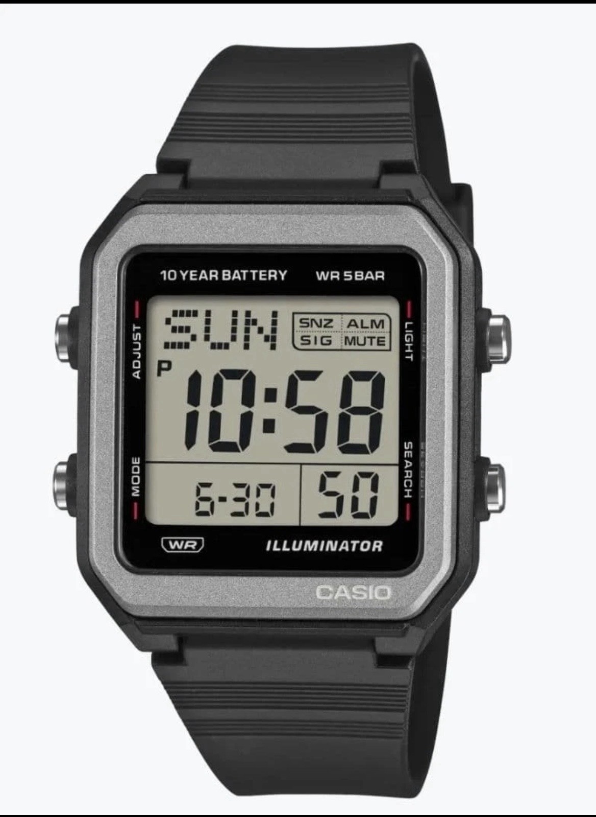 CASIO W-221H-1AJF Digital Watch Black 10 Year Battery New with Box Japan