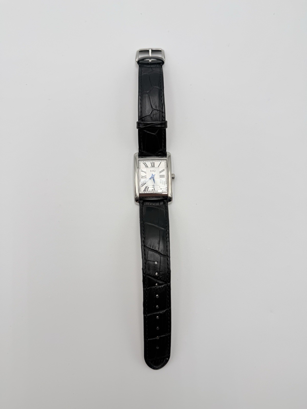 ESQ by Movado Filmore watch rectangular stainless case ES.29.1.14.5578 Runs U5