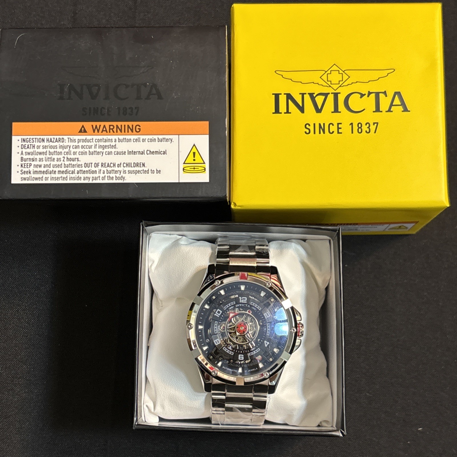 Invicta Racing Interpoint Automatic 43.5mm SS Mens Skeleton Watch 70082