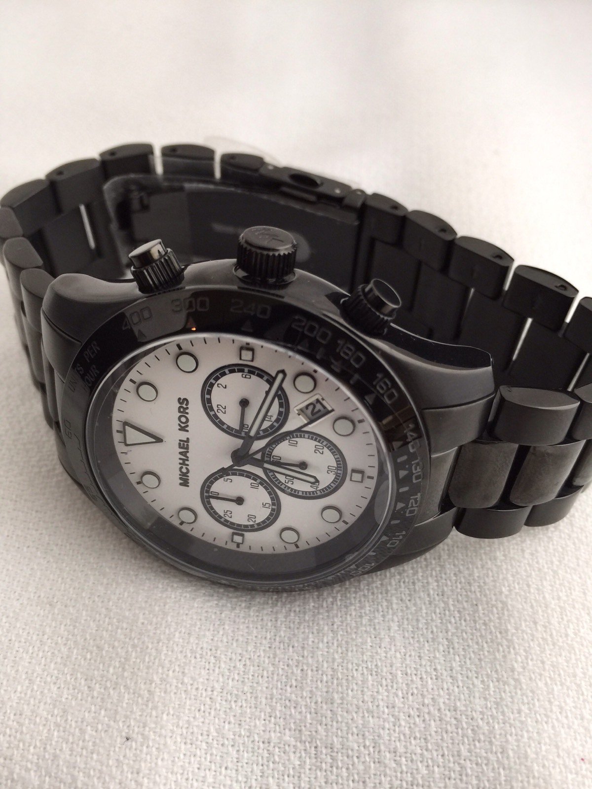 🎗NWT Michael Kors Chronograph Black Gunmetal Mens Watch MK6083🎗