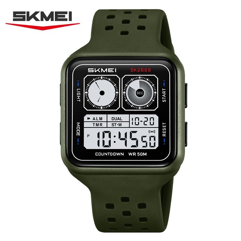 SKMEI Men Digital Watch Countdown Electronic Wristwatch Student Boys Alarm Watch