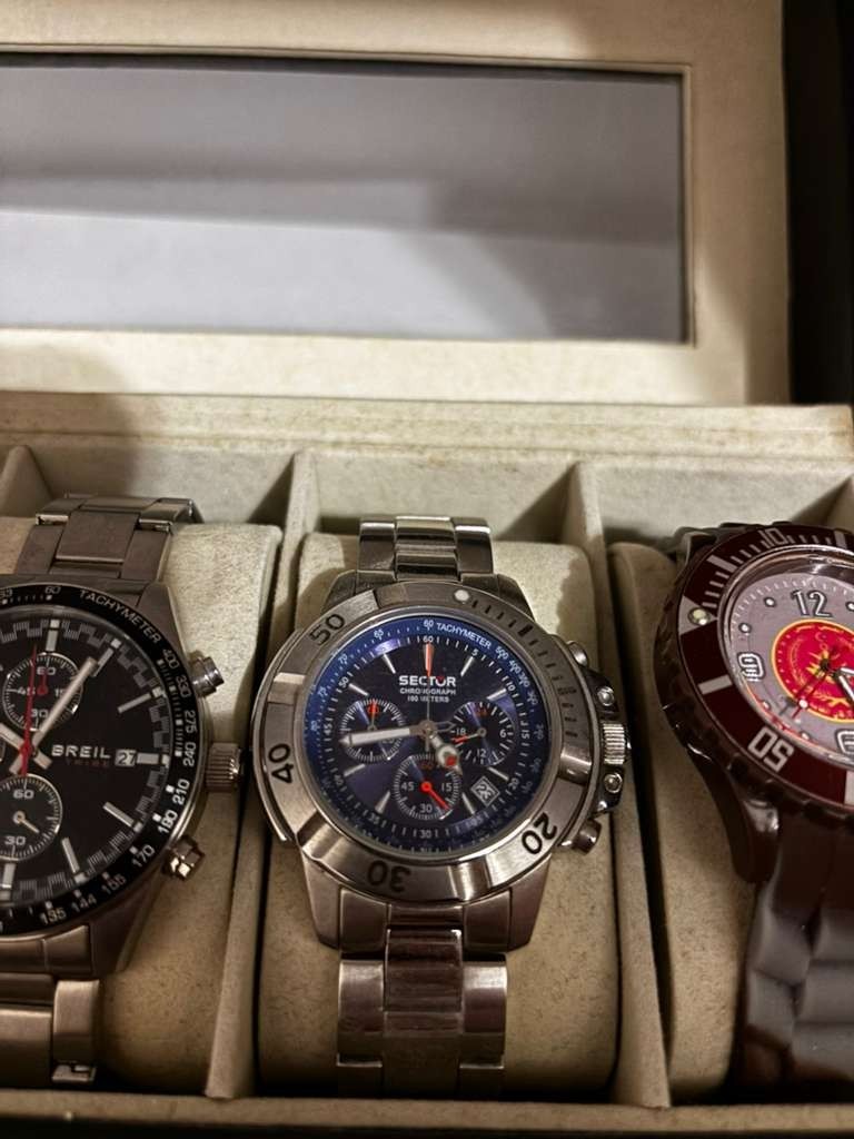 Authentic Sector 650 Chronograph Watch SS Blue Dial Swiss Quartz
