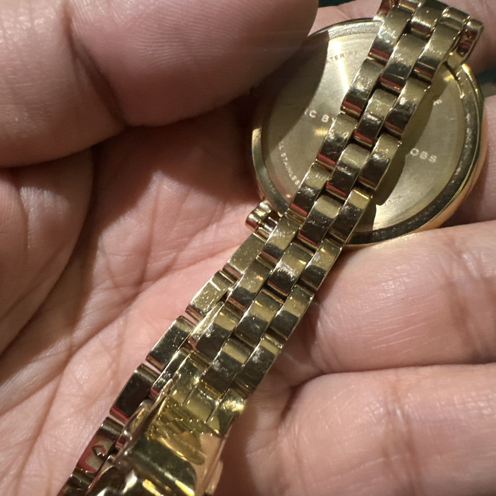 Working Marc Jacobs Sally Champagne Dial Gold Tone Women’s Watch Fit 6.5” 36mm