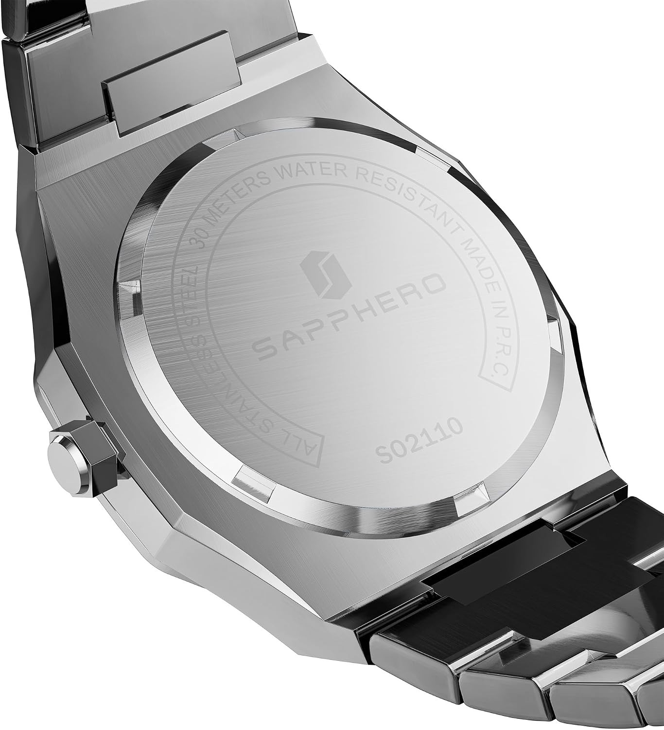 Men’s Octagonal Quartz Watch Stainless Steel 50M Waterproof Luminous Date