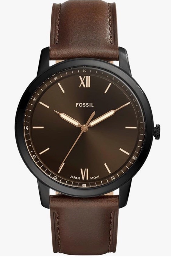 NEW – Fossil FS5551 Minimalist Three-Hand Brown Leather Watch