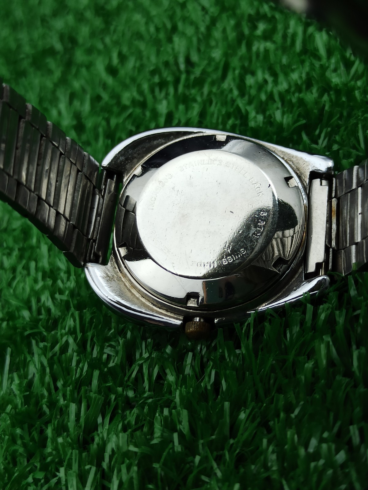 GENUINE ANTIQUE TELL CLASSIC AUTOMATIC WATCH RARE SWISS 60s COLORED DIAL 40 MM