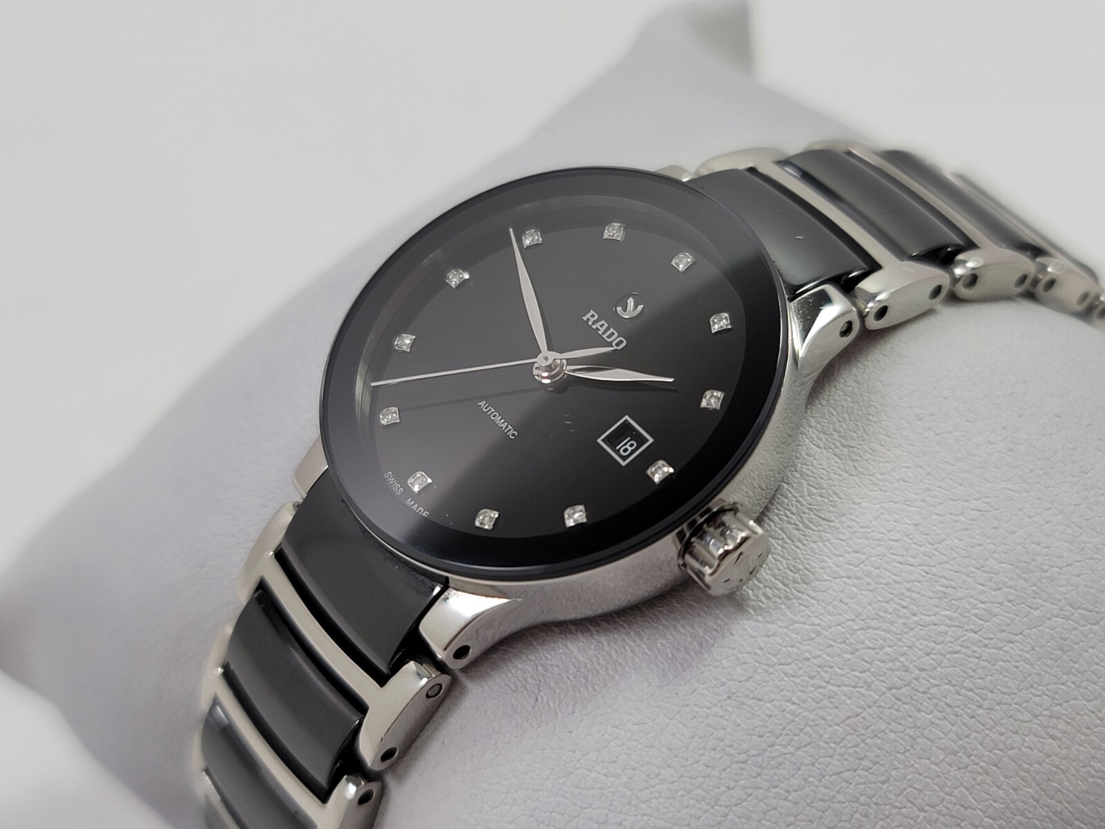 Rado Centrix Automatic Diamond Black Dial Stainless Steel Ladies Watch R30009752
