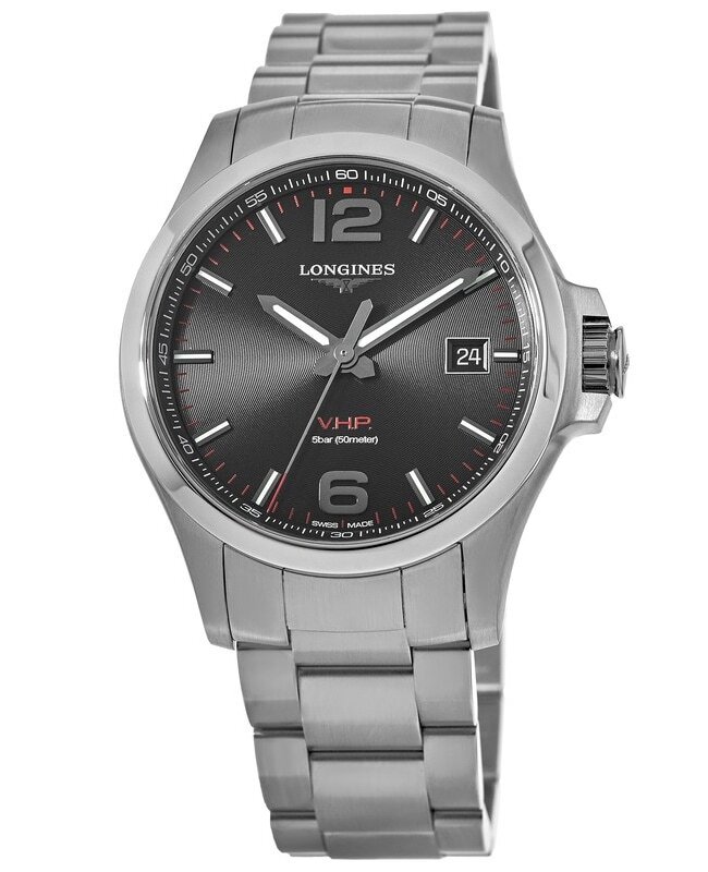 New Longines Conquest V.H.P. Stainless Steel Black Men’s Watch L3.726.4.56.6