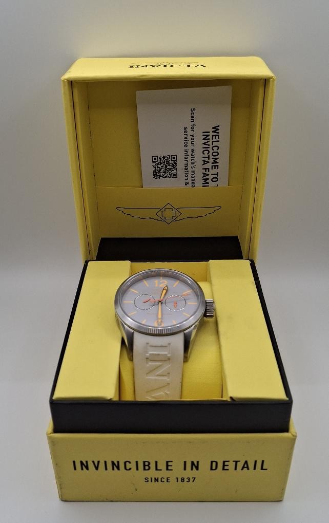 Invicta 11758 I Force White Gray & Orange Men’s 42mm Swiss Quartz Day Date Watch