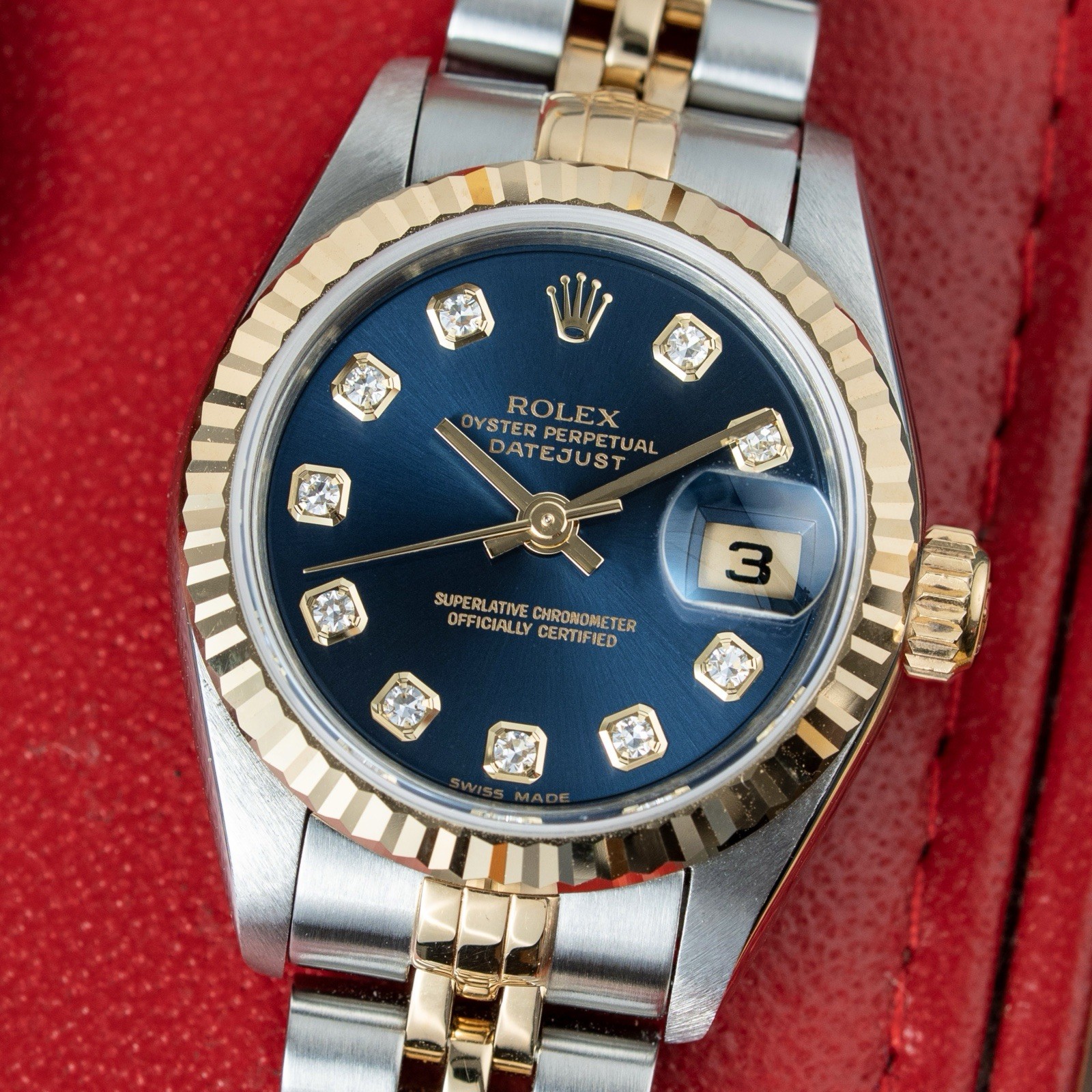Rolex Lady-Datejust 26mm Box & Service Card (2022) Factory Blue Dial Ref. 69173