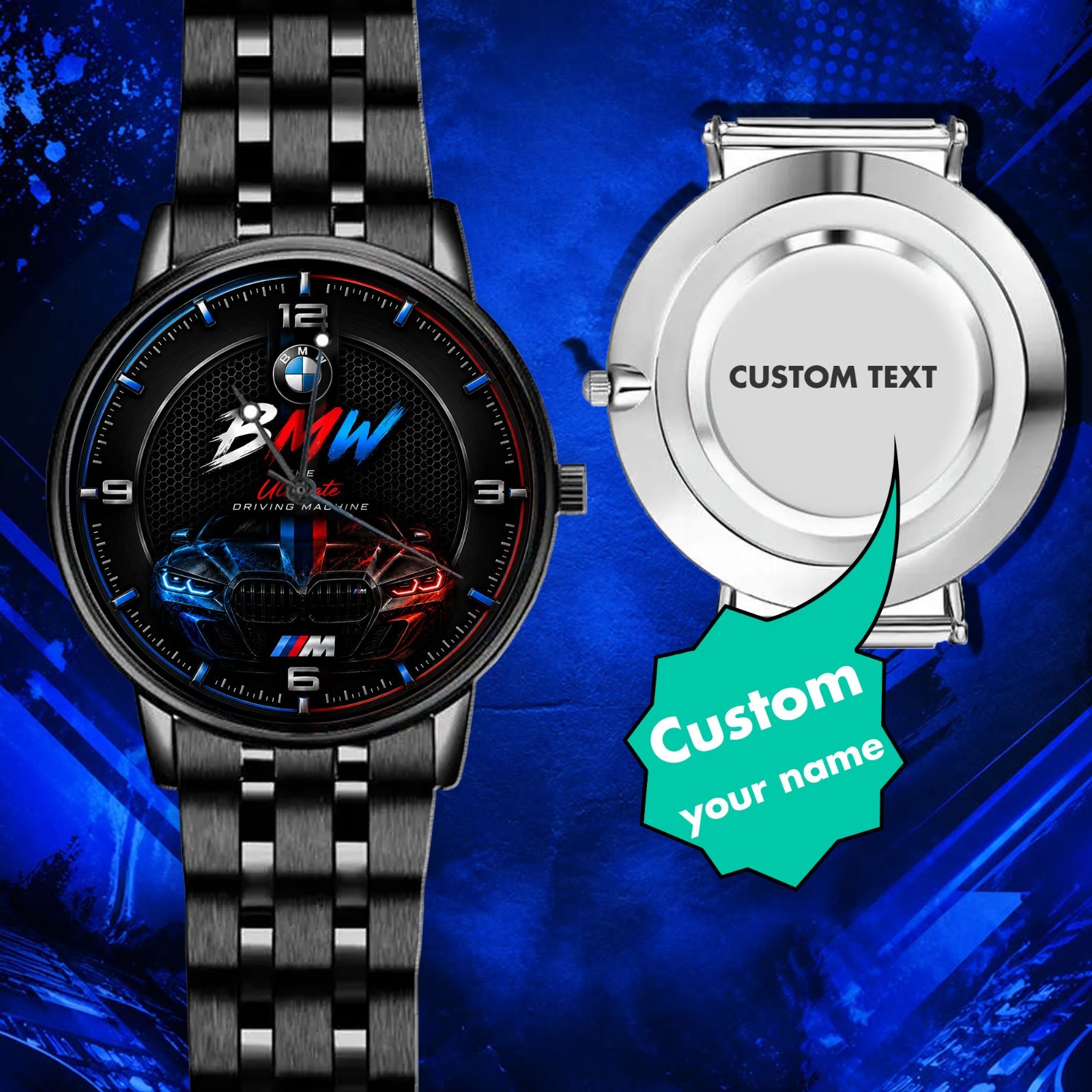 Supercar Inspired Watches Custom Men’s Gift for Car Enthusiasts custom name