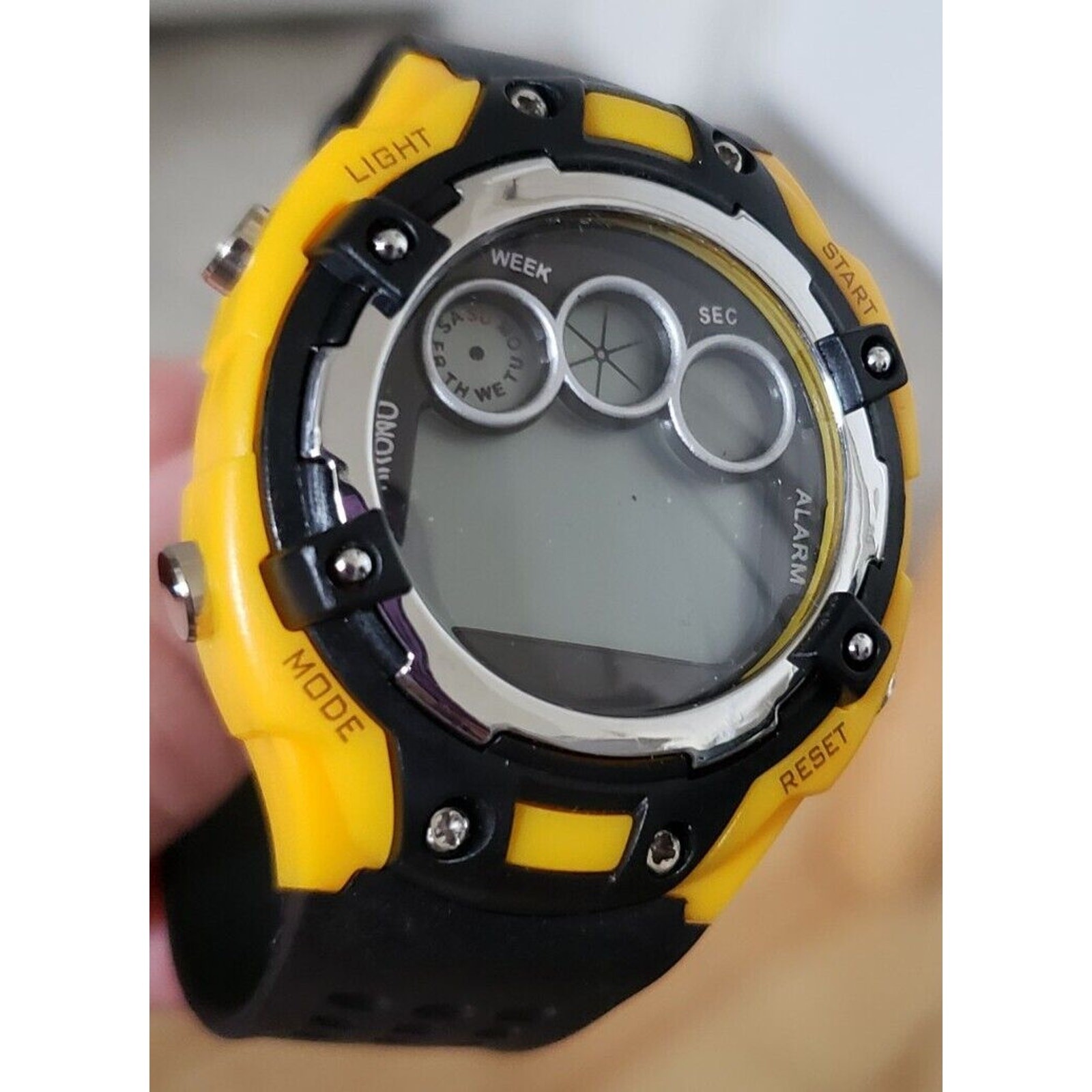 Chrono Yellow Black Water Resistant 3Bar Watch NICE GIFT Brand New Nwot