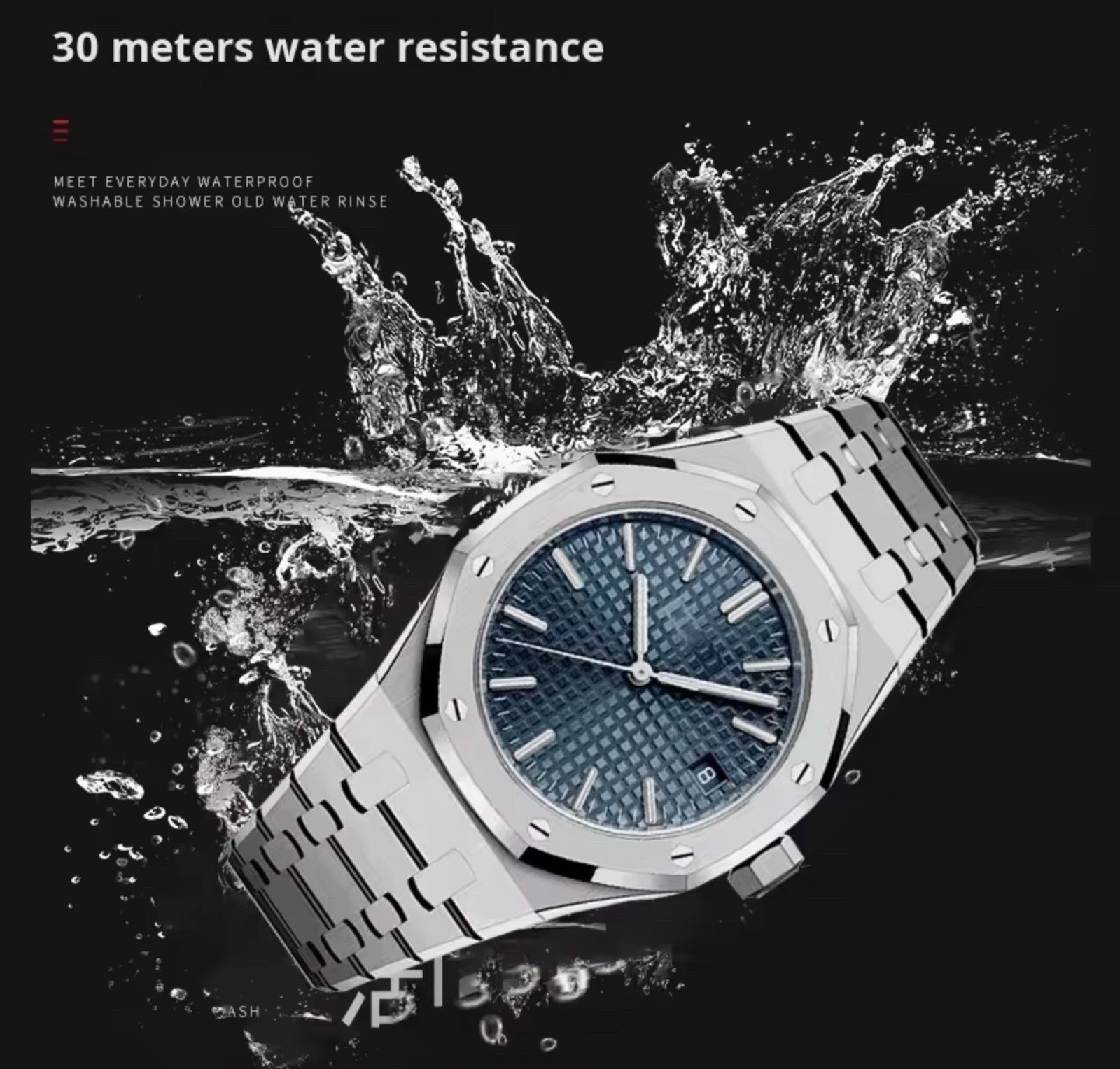 Men’s Skeleton Mechanical Luminous Waterproof Octagon Shaped Date Window Watch