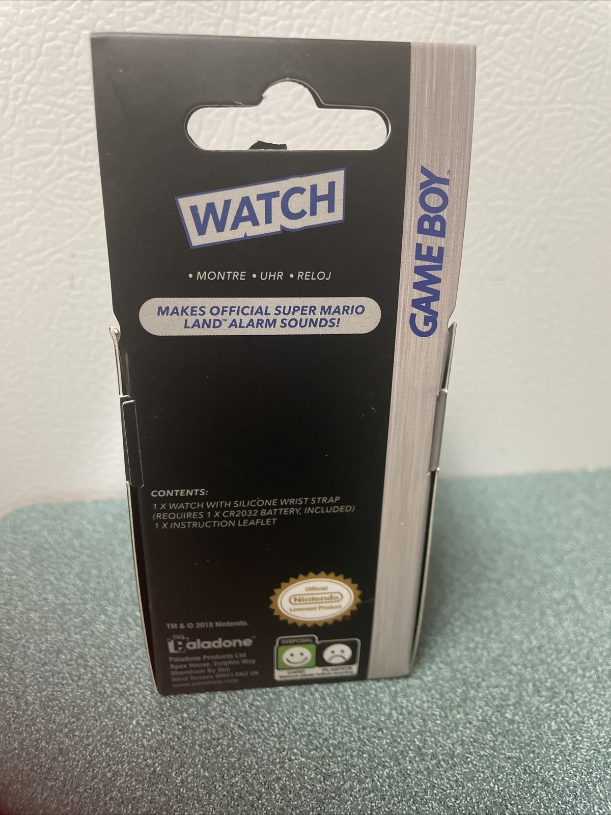 Nintendo GameBoy Retro Watch with Super Mario Bros Alarm Sounds – New