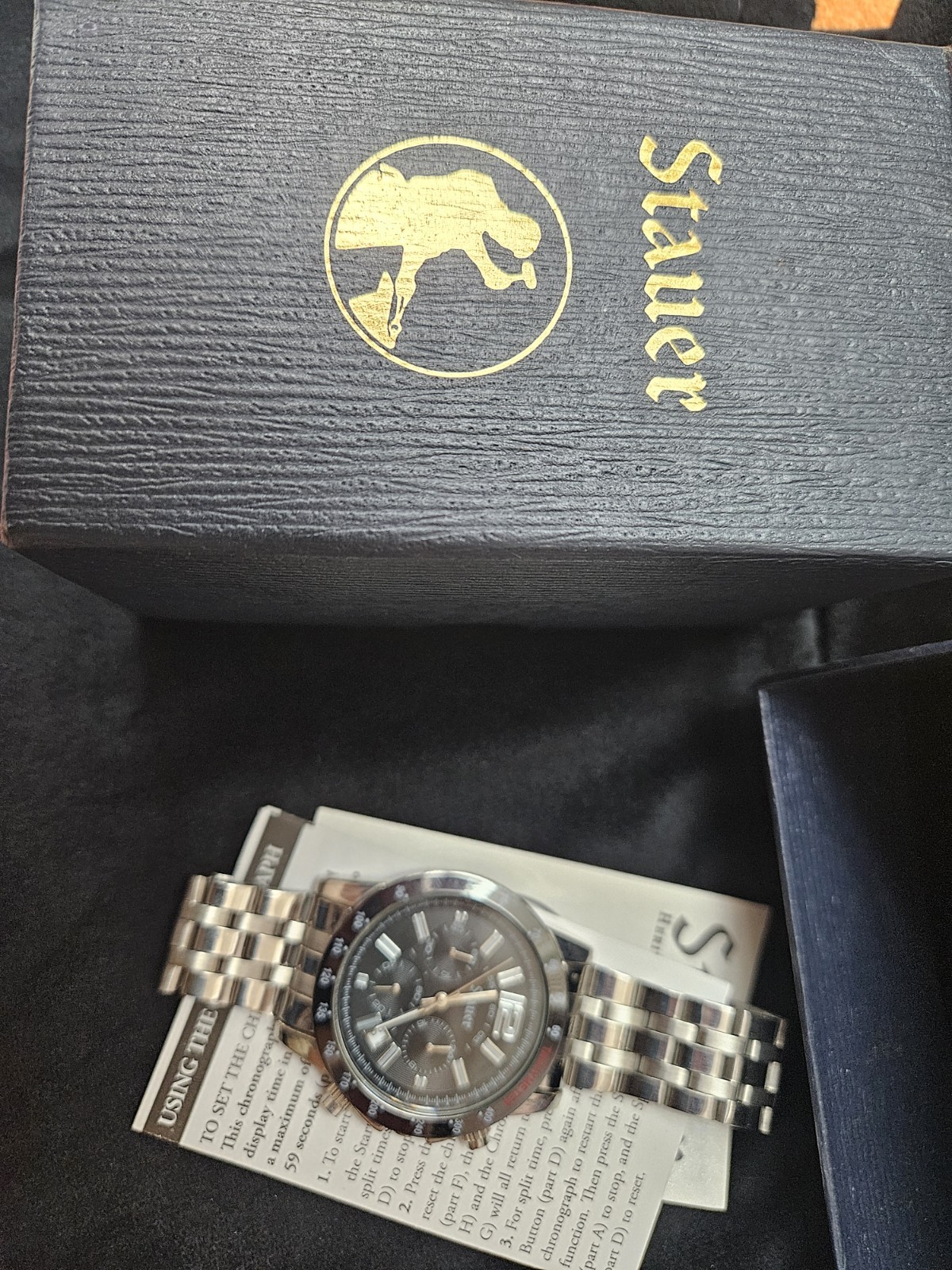 Stauer Jet-Setter Chronograph Watch New in original box with papers