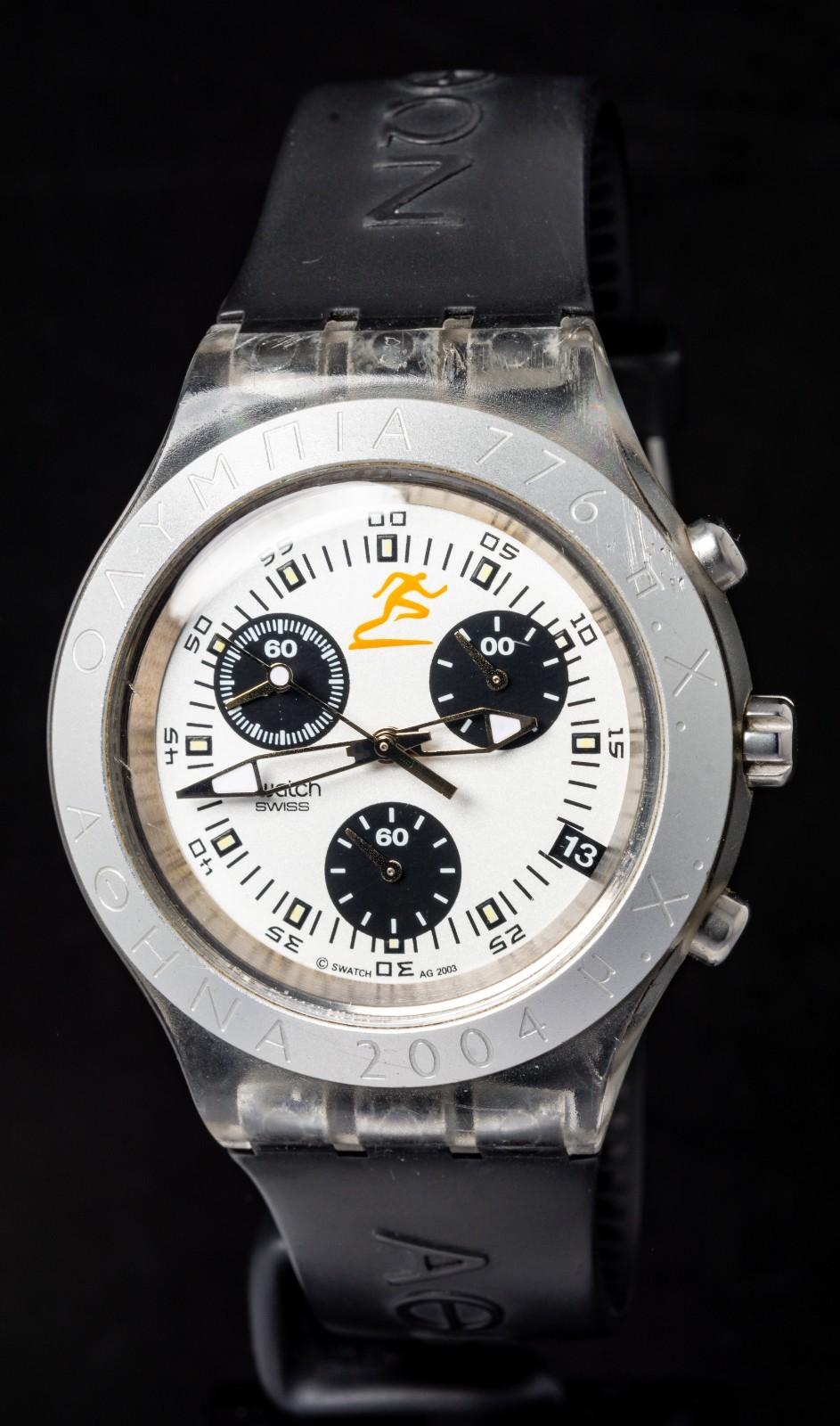 Swatch Athens 2004 Olympic Chronograph Vintage Resin Quartz Men’s Watch–Working